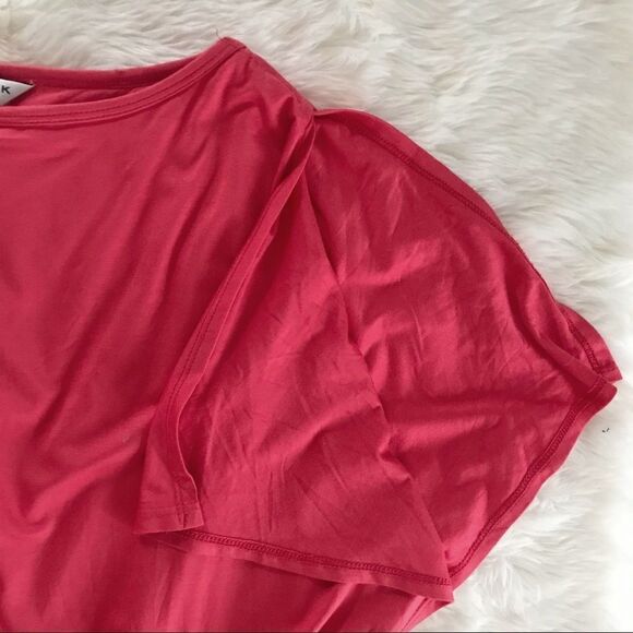 TRINA TURK Jersey Knit Sheath Dress Stretch Short Sleeve Blouson Coral Small New - Picture 7 of 16